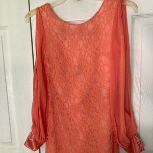 salmon colored, short dress, size 3